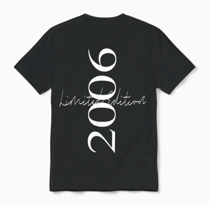 Limited Edition 2006 Anniversary 2006 Born 2006 Vintage Unisex T-Shirt in Black
