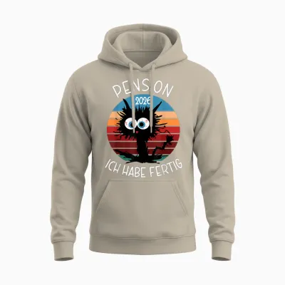 Pension 2026 T-Shirt with German Text "ich Habe Fertig Unisex Hoodie - Sand