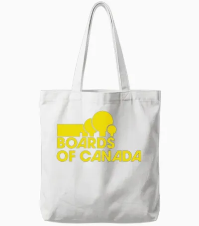 Boards of Canada Logo Yellow Tote Bags - White