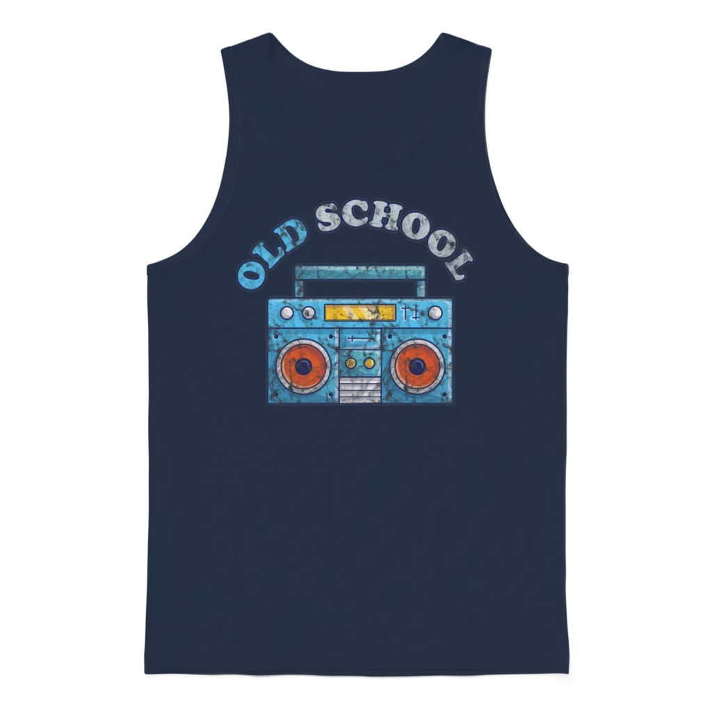 Old School Ghettoblaster Retro Unisex Tank Top - Navy