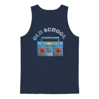Old School Ghettoblaster Retro Unisex Tank Top - Navy – 1
