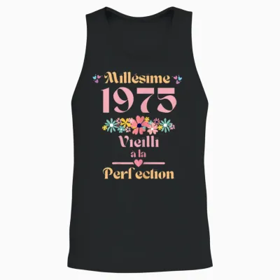 49 Ans Femme 1975 Idée Cadeau Anniversaire Drôle Humour Mama T-Shirt, Black, Female X-Small Unisex Tank Top - Black