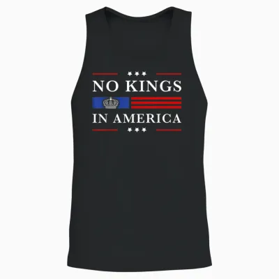 No Kings in America Flag No Kings in America American Unisex Tank Top - Black