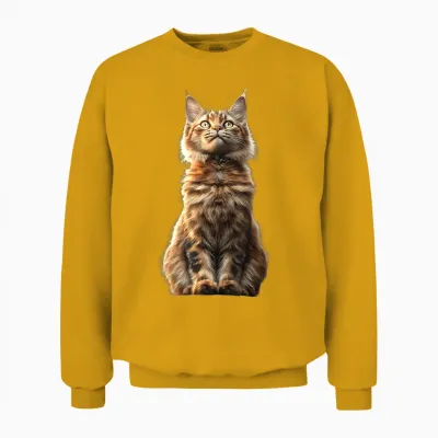 Maine Coon Chat Cat Amoureux Des Chats Maine Coon Doux Unisex Sweatshirt - Gold