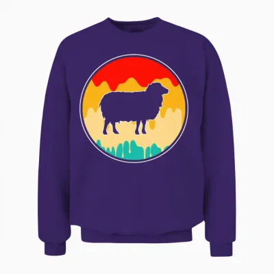 Sheep Retro Unisex Sweatshirt - Purple