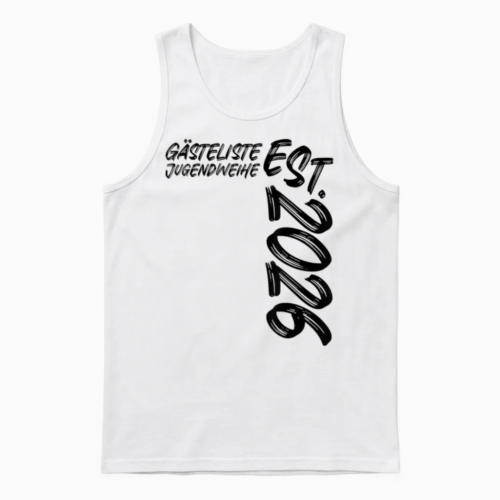 Gästeliste Jugendweihe Est. 2026 Feier Gäste Unterschriften Unisex Tank Top in White