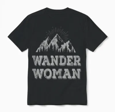 Hiking Woman Unisex T-Shirt - Black