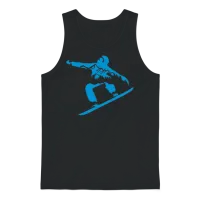 Snowboarding, Snowboarder and Mountains Unisex Tank Top - Black – 1
