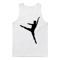 Male Ballet Dancer Silhouette Unisex Tank Top - White – 1