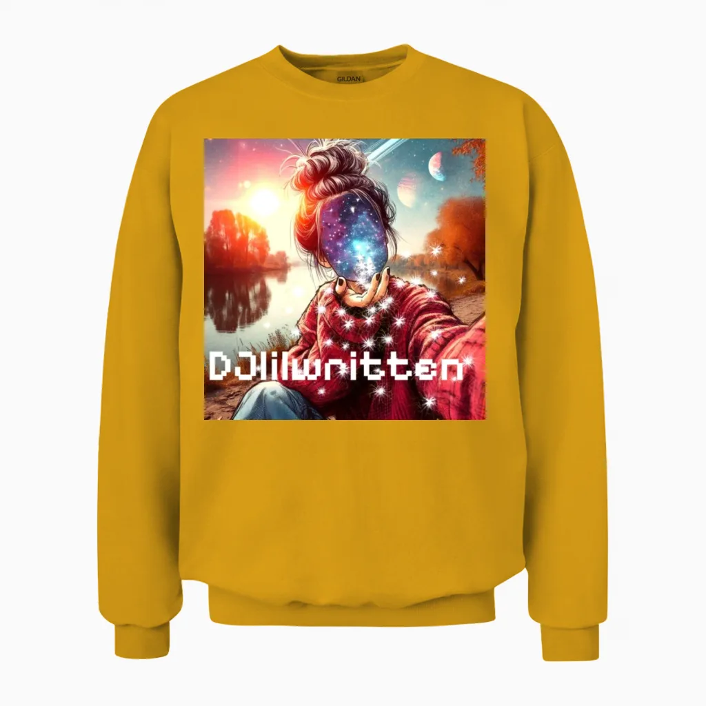 Dj Lil Written Vinyl & Gift Unisex Sweatshirt in Gold