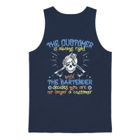 Funny Bartender Unisex Tank Top - Navy – 1