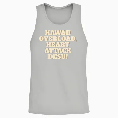 Kawaii Heart Attack Unisex Tank Top - Ash