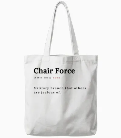 Chair Force Definition Tote Bags - White
