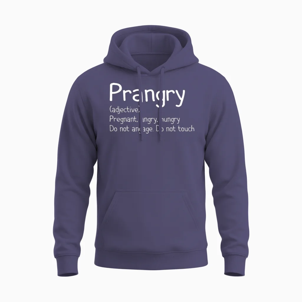 Prangry Definition, Pregnancy Gift, Funny Pregnanc Unisex Hoodie in Heather Sport Dark Navy