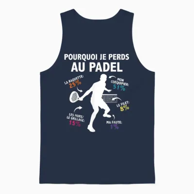 Why I Lose at Padel Padelist Pade Player Fans Humor Unisex Tank Top - Navy