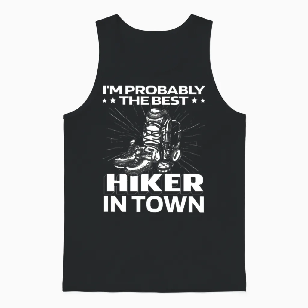 Hiking Hike Funny & Outdoors Unisex Tank Top in Black
