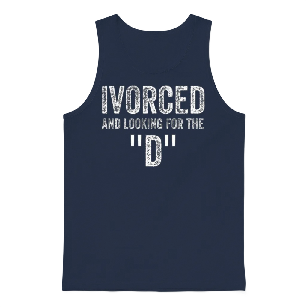 Ivorced and Looking for the D Divorced Unisex Tank Top - Navy