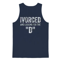 Ivorced and Looking for the D Divorced Unisex Tank Top - Navy – 1