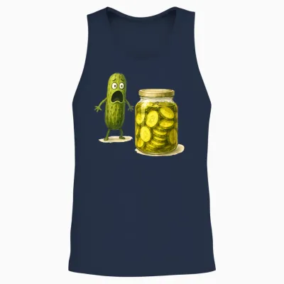 Pickle Funny Surprise Humor Food Cute T-Shirt, Black, S Unisex Tank Top - Navy