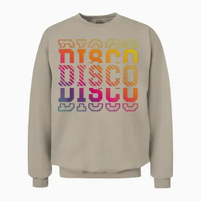 Disco Party Retro 80s 90s T-Shirt, Black Unisex Sweatshirt - Sand