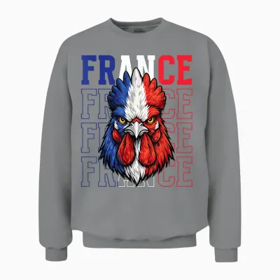 France Fan Coq Gaulois Français Unisex Sweatshirt - Sport Grey