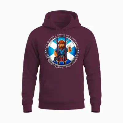 No Scotland No Party Scottish Pride Scotland Highland Cow Unisex Hoodie - Maroon