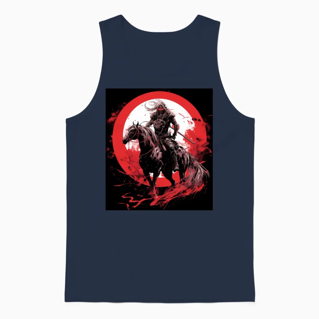 Skeleton Horse Human Skeleton Horse Ridingsword 12 Unisex Tank Top in Navy