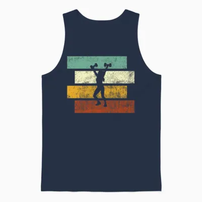 Fitness Girl Retro Unisex Tank Top - Navy