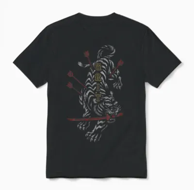 Hip Hop Y2k Vintage Retro Edgy Backprint Streetwear Tiger Unisex T-Shirt - Black