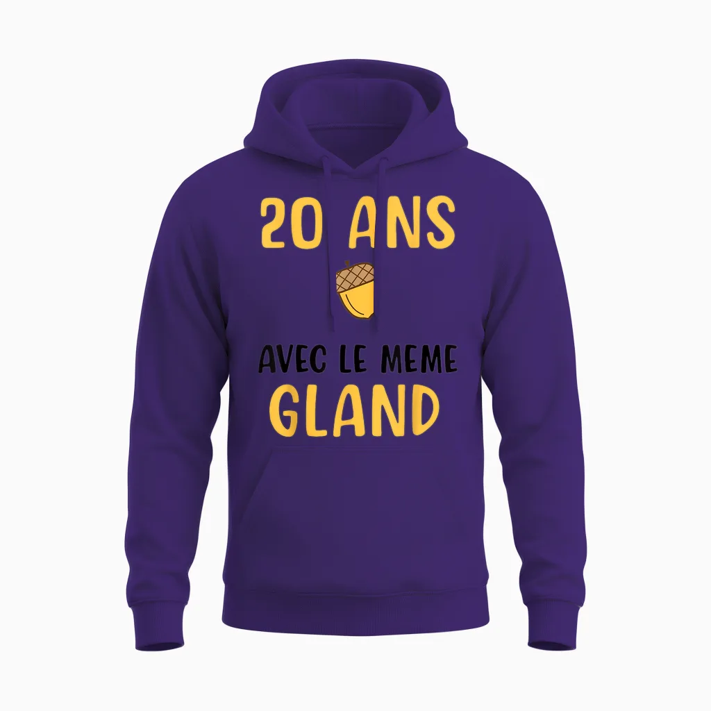 Couple Wedding Anniversary 20 Years Funny Gift Funny Unisex Hoodie in Purple