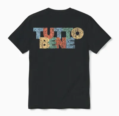 Alles Gut Tutto Bene Modern Colourful Rainbow Italy Saying T-Shirt, Black, S Unisex T-Shirt - Black