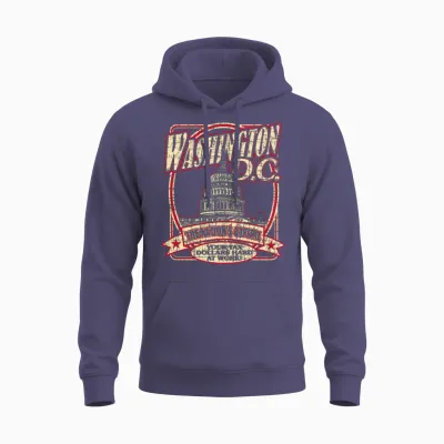Washington D.c. Souvenir Satire Unisex Hoodie - Heather Sport Dark Navy