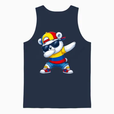 Ours Colombien Patriotique Colombie Dab Garçons Enfants 2025 Unisex Tank Top - Navy