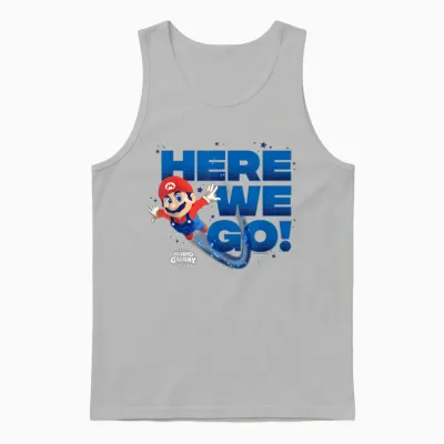 The Super Mario Galaxy Movie Mario Here We Go! Unisex Tank Top - Ash