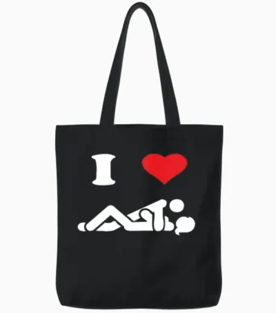I Love Sex Tote Bags - Black