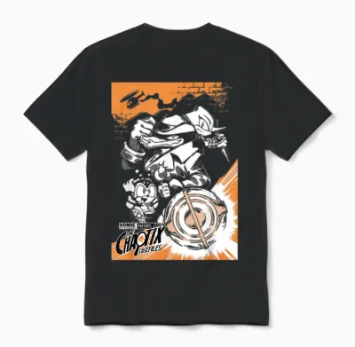 Sonic the Hedgehog Chaotix Casefiles Main Art Unisex T-Shirt - Black