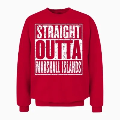 Straight Outta Marshall Islands Vintage Unisex Sweatshirt - Red