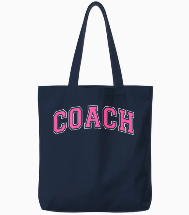 Coach Sports Trainer Vintage Pink White on Back Tote Bags in Navy