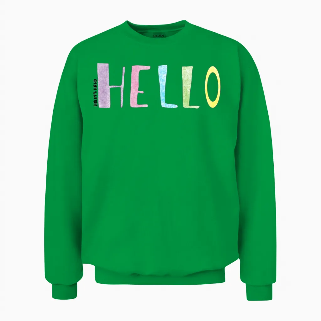 Hello Green Retro Unisex Sweatshirt - Irish Green
