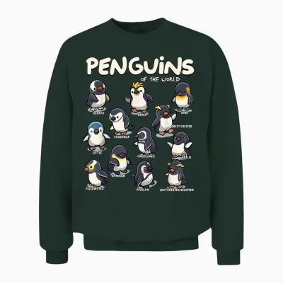 Penguin Penguins Animals of the World Penguin Lovers Unisex Sweatshirt - Forest