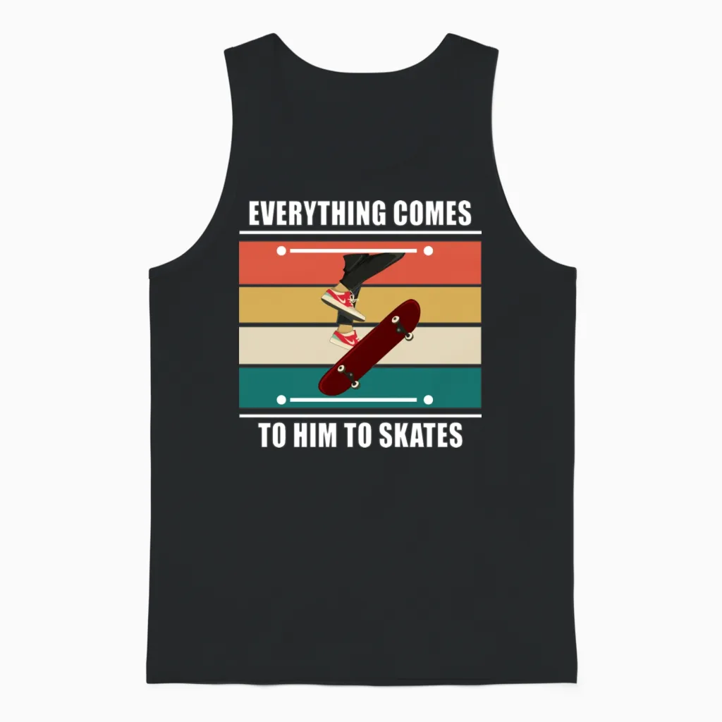 Funny Skateboard Saying Unisex Tank Top in Black