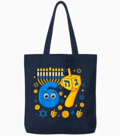 67 Hanukkah Funny Jewish Chanukah 67 Menorah Dreidel Meme Tote Bags - Navy