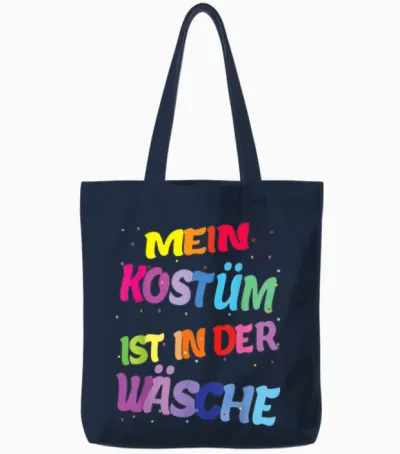 Carnival Costume My Costume Is in the Laundry T-Shirt, Black Tote Bags - Navy