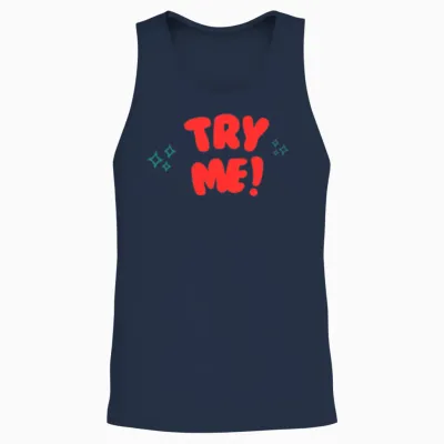 Try Me! Funny Apparel Unisex Tank Top - Navy
