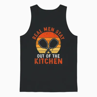 Real Men Stay Out of the Kitchen - Pickleball Unisex Tank Top - Black