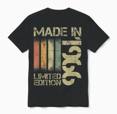 1966 Vintage Geburtstag Retro Vintage Männer Frauen Geschenk Unisex T-Shirt - Black