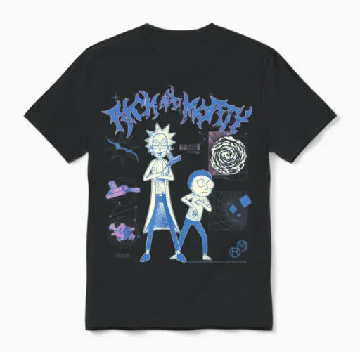 The Cosmic Adventure of Rick and Morty Merch Unisex T-Shirt in Black