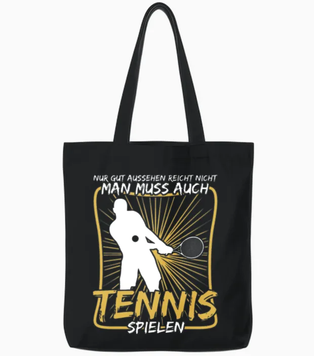 Tennis Tennis Player Tennis Game Tote Bags in Black