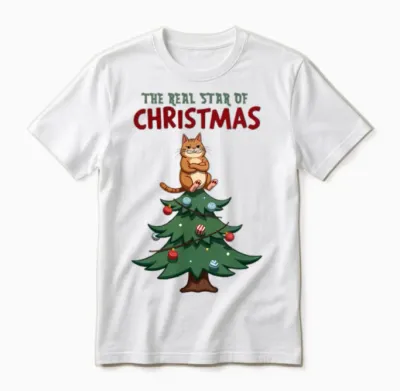 Real Star Funny Christmas Unisex T-Shirt - White