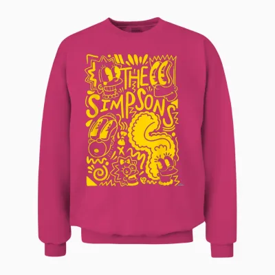 The Simpsons Homer Marge Lisa Bart Maggie Doodle T-Shirt Small Unisex Sweatshirt - Heliconia